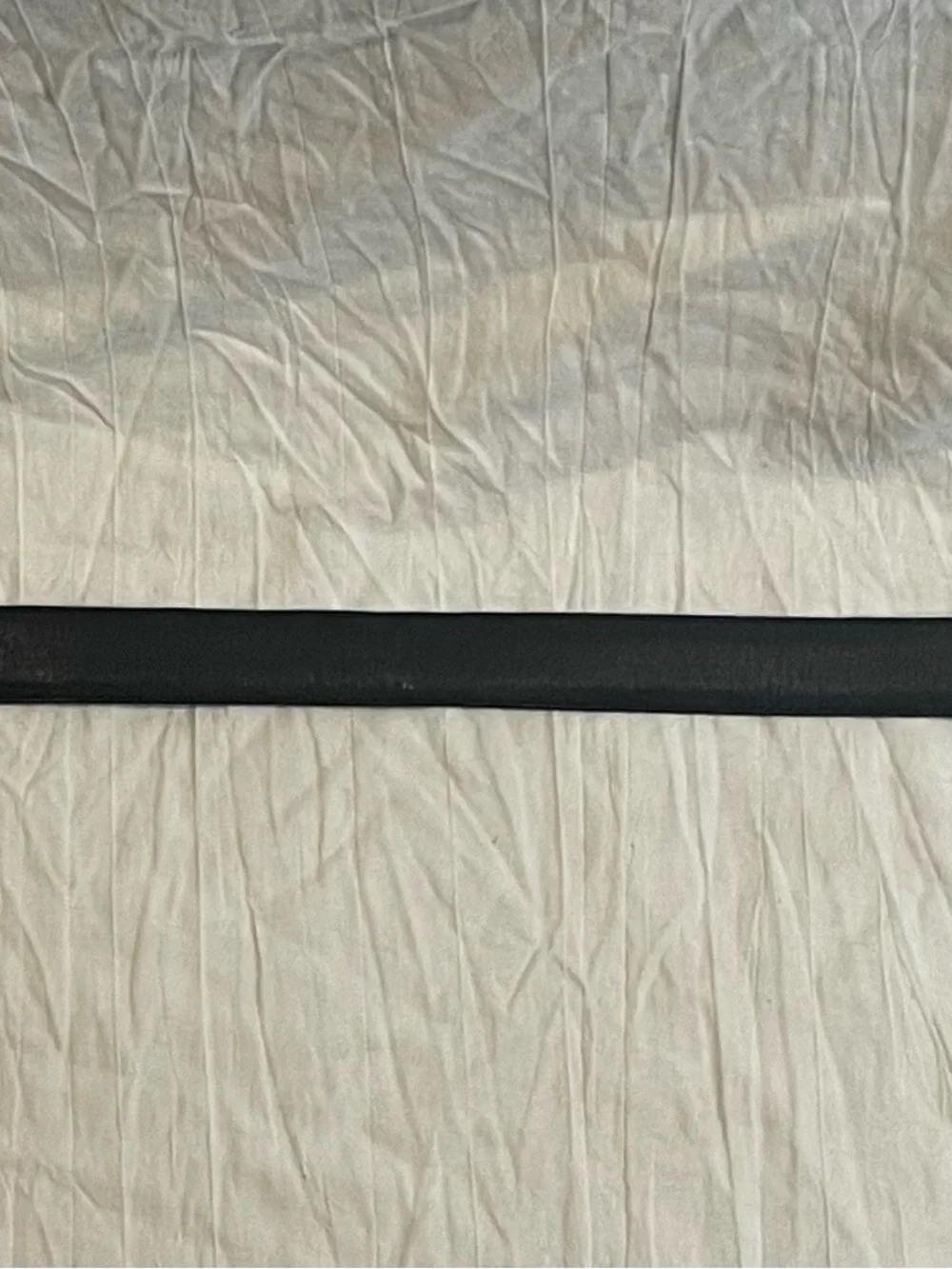 Vintage Lands’ End 506 Black Leather Belt Solid Brass Buckle Size 36
